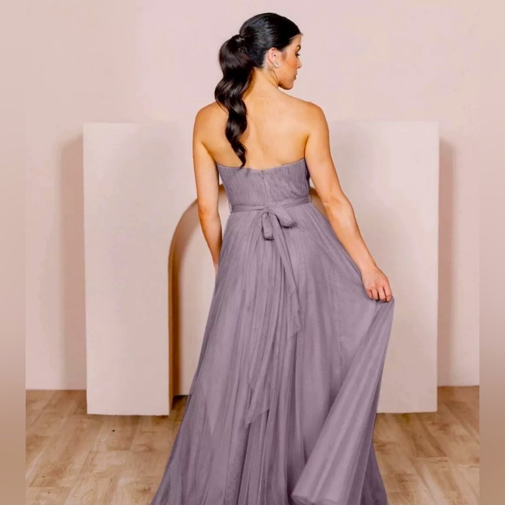 Revelry Rosalie Tulle Convertible Bridesmaid Dress Gray SZ 8 - Picture 7 of 13
